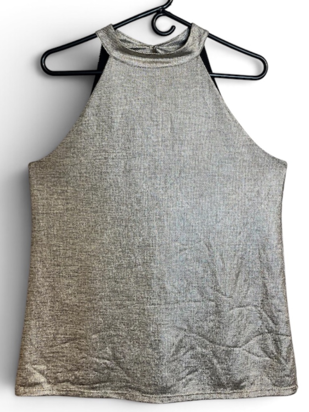 WHBM Women’s Gold Metallic Evening Halter Top Sz-M